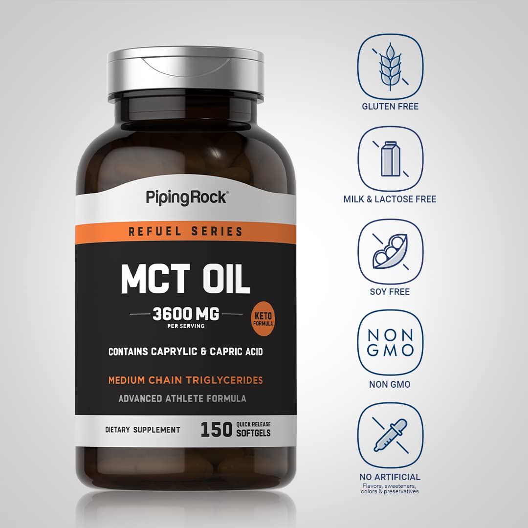 Piping Rock MCT Oil Softgel Capsules 150 Count
