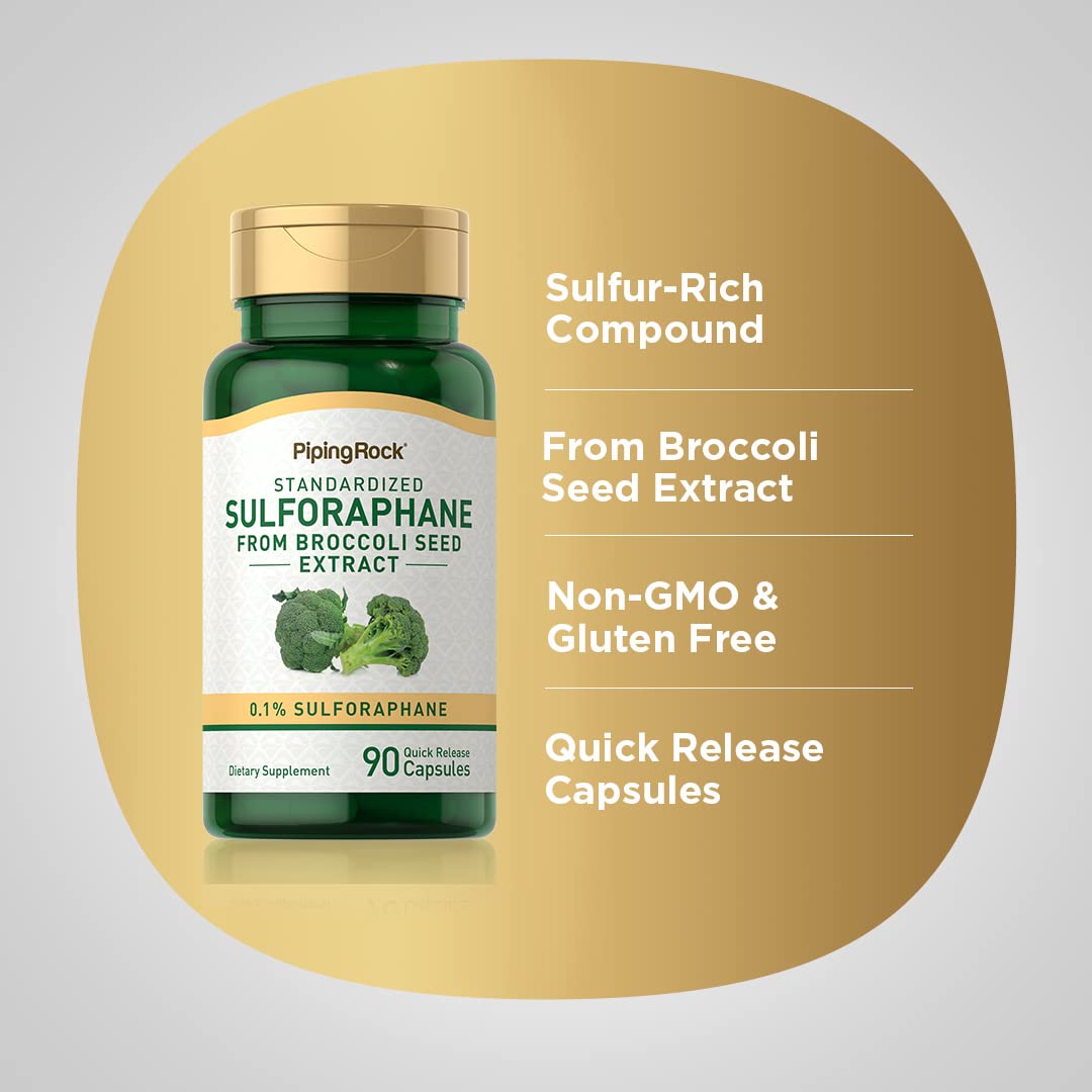 Piping Rock Sulforaphane Supplement Capsules 400mcg, 90 Count