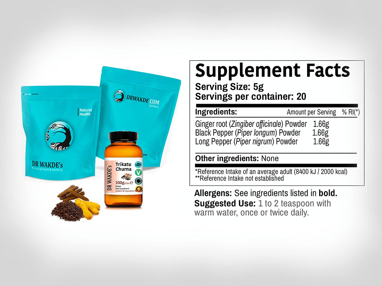 DR WAKDE's Trikatu Churna Powder 100g