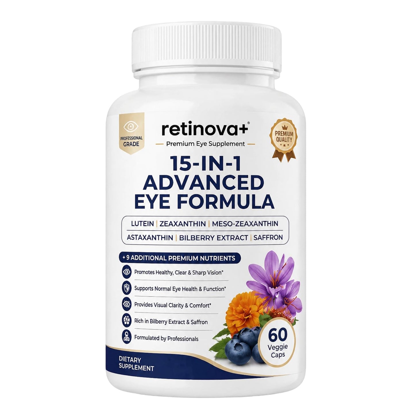 EveLabs Retinova+ 15-in-1 Advanced Eye Formula 60 Capsules