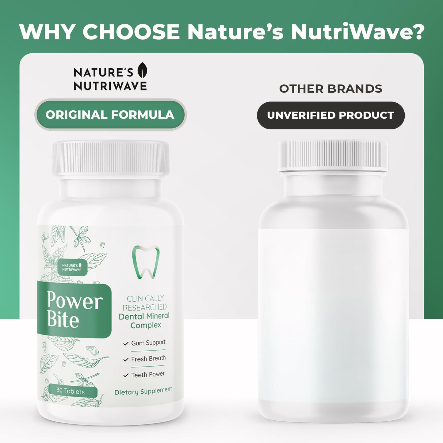 Nature’s NutriWave Power Bite Mineral Complex with Calcium, Xylitol, Myrrh & Clove Oil Natural Chewable Formula 90 Tablets