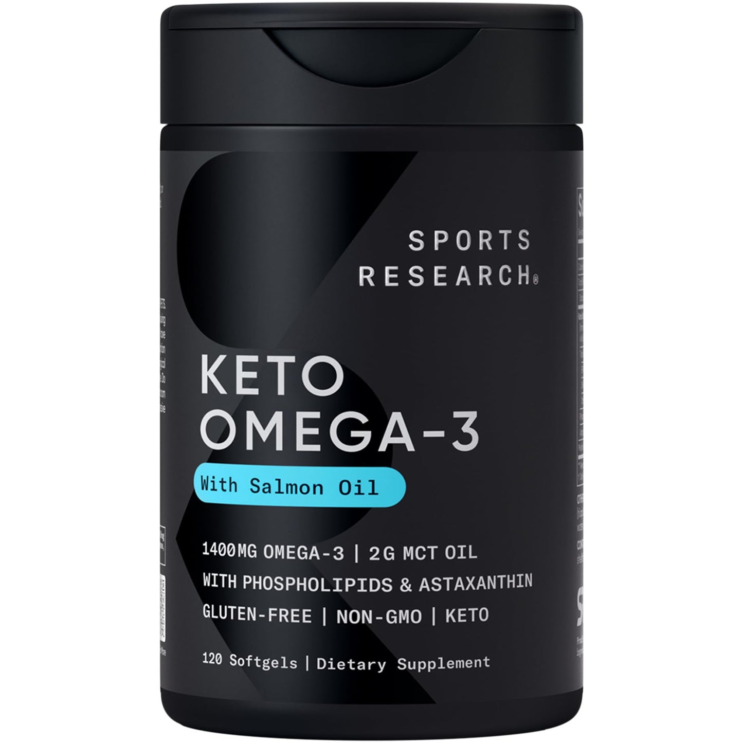 Sports Research Keto Omega Fish Oil with Wild Sockeye Salmon, Antarctic Krill Oil, Astaxanthin & Coconut MCT Oil Softgels 120 Count