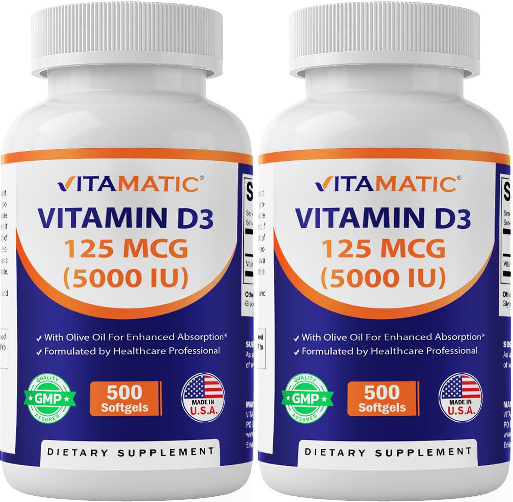 Vitamatic Vitamin D3 5000iu (125mcg) Softgels 1000