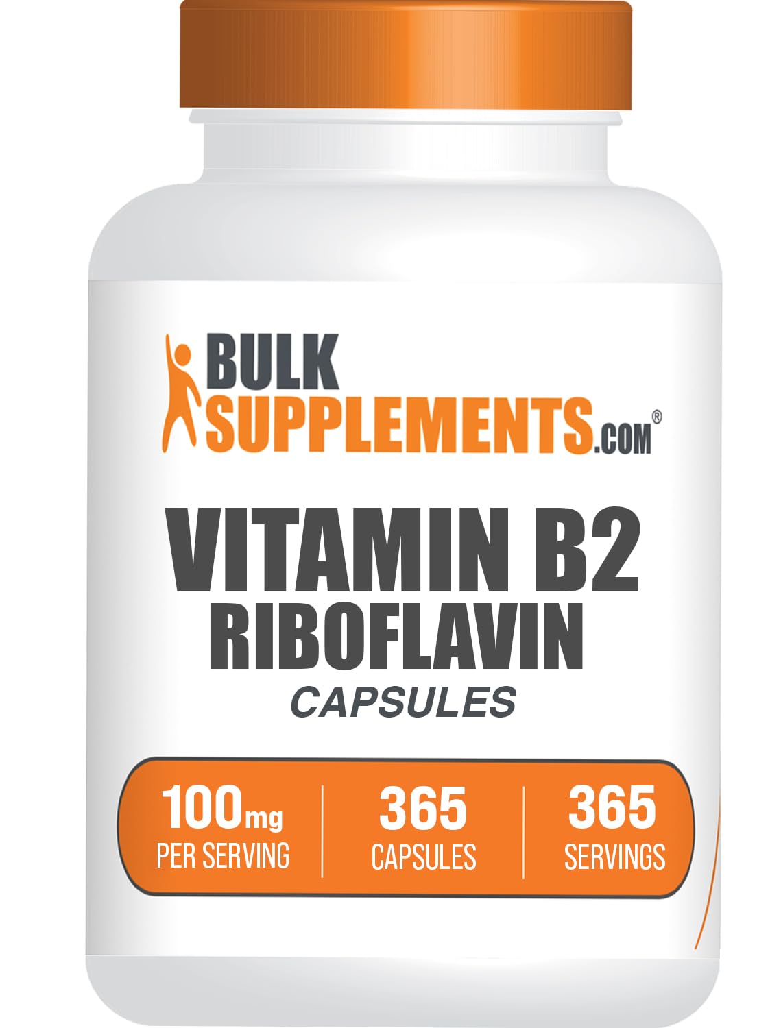 BulkSupplements Riboflavin Capsules 100mg, 365 Count