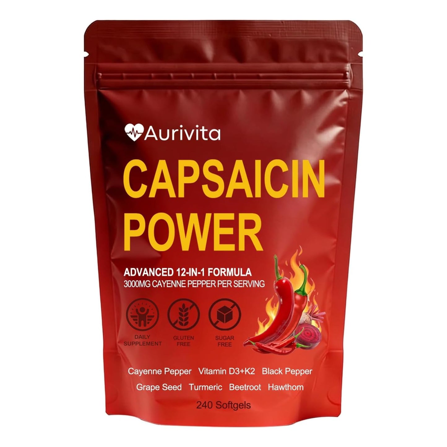 OFHOFH Aurivita Capsaicin Power - Cayenne Pepper Softgel, 240 Count