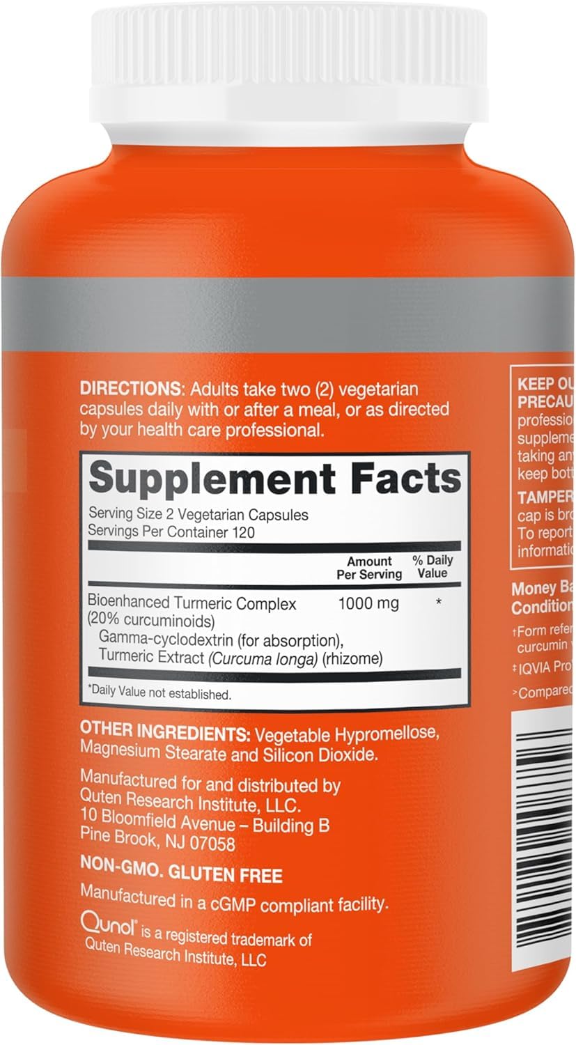 Qunol Turmeric Curcumin 1000mg Capsule, 240 Count