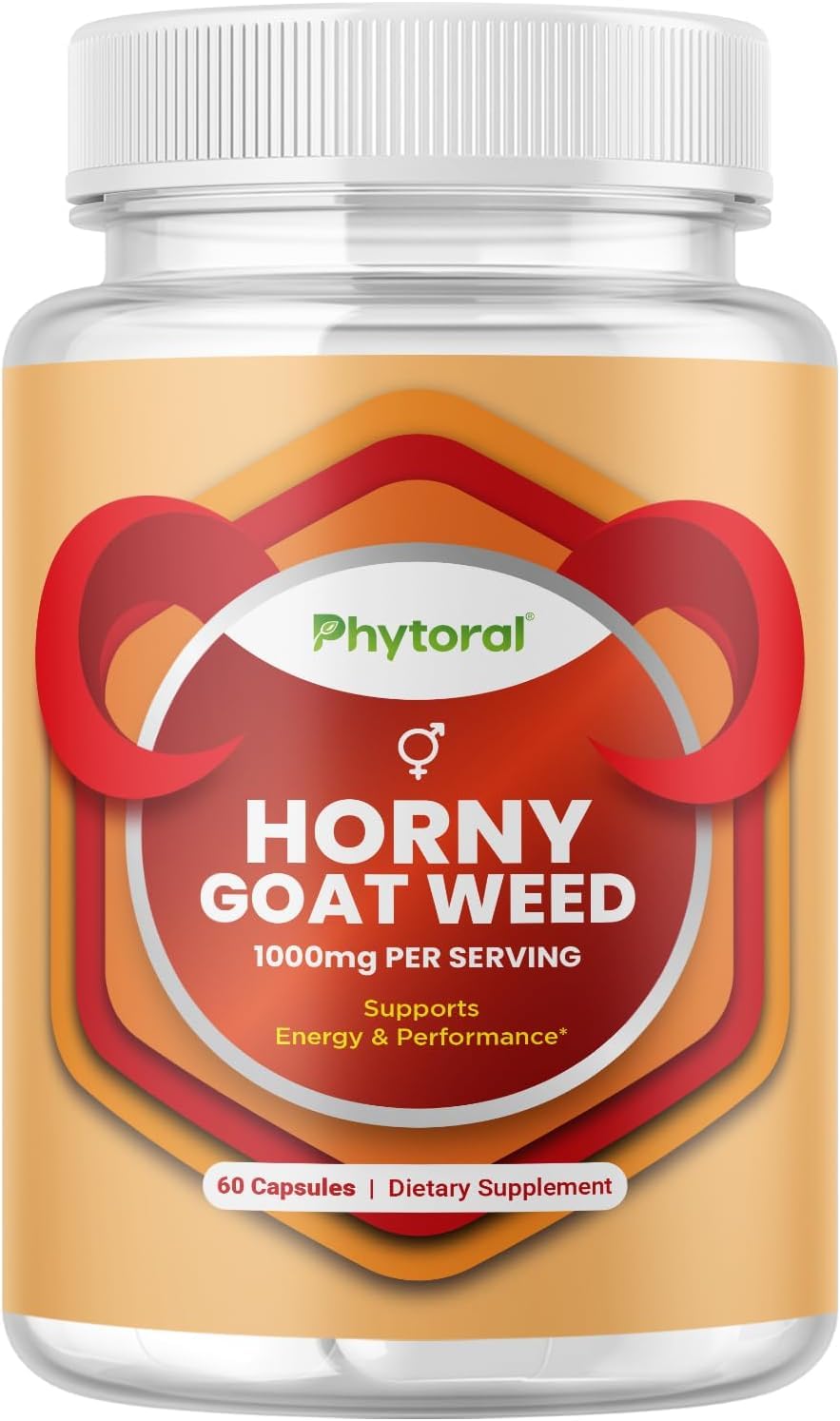 Phytoral Horny Goat Weed Extract with Maca Powder Capsules 60 Count