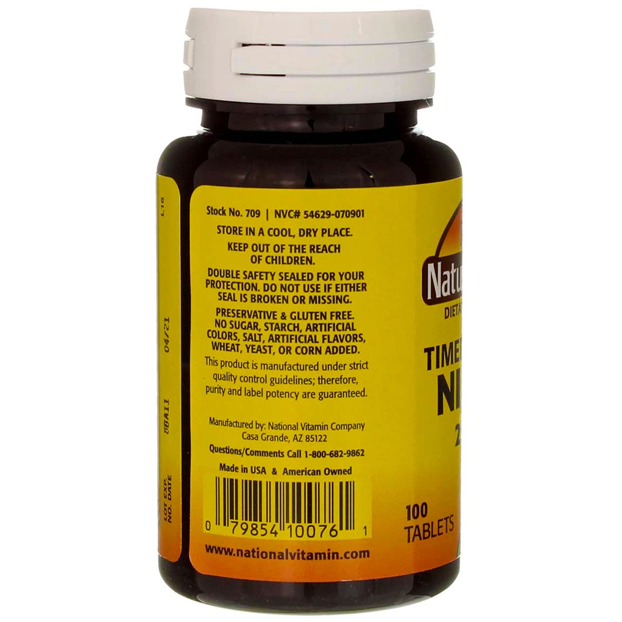 Nature's Blend Niacin Timed Release 250 mg Tablet, 100 Count
