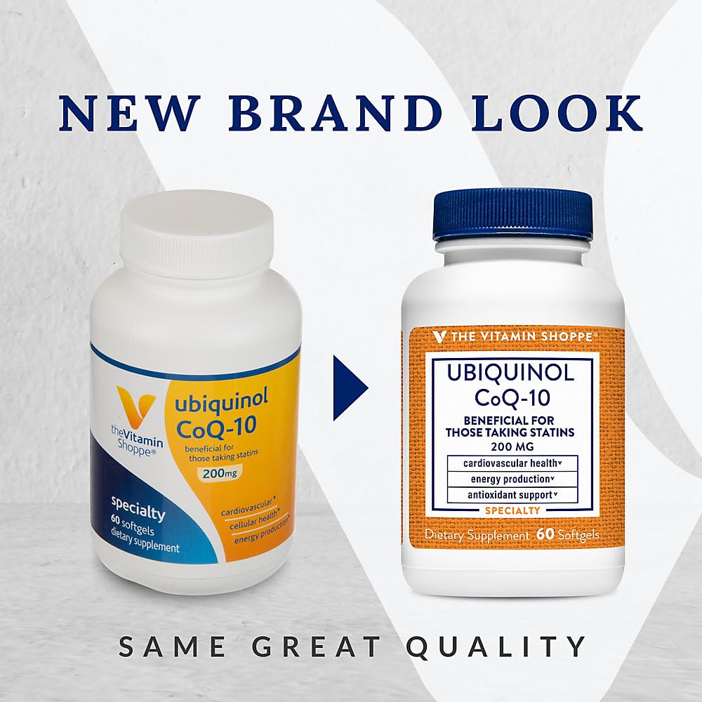 The Vitamin Shoppe Ubiquinol CoQ-10 200mg Softgels, 60 Softgels