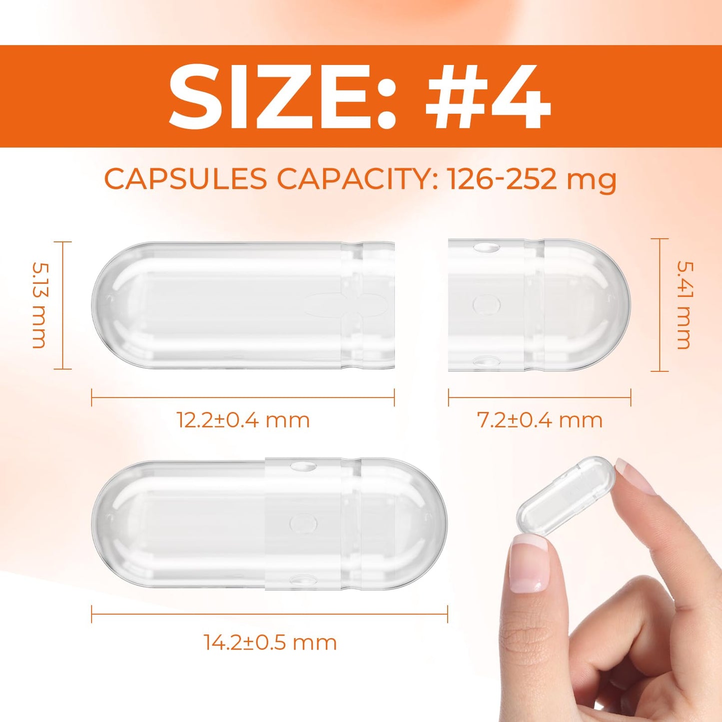 Angtai JN Empty Gelatin Capsules Size 4 Capsules, 100 Count