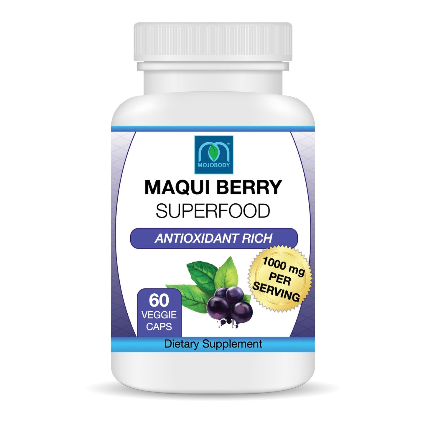 MOJObody Maqui Berry Capsules, 1000mg per Serving, 60 Veggie Capsules