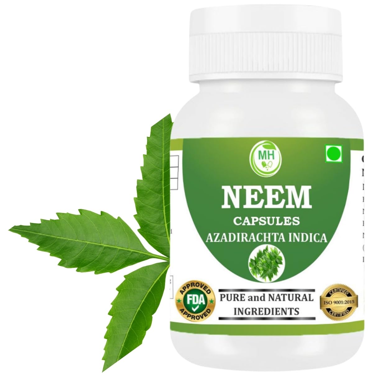 Morsan Healthcare Neem (Azadirachta Indica) Capsules - 500 mg, 60 Veg Capsules