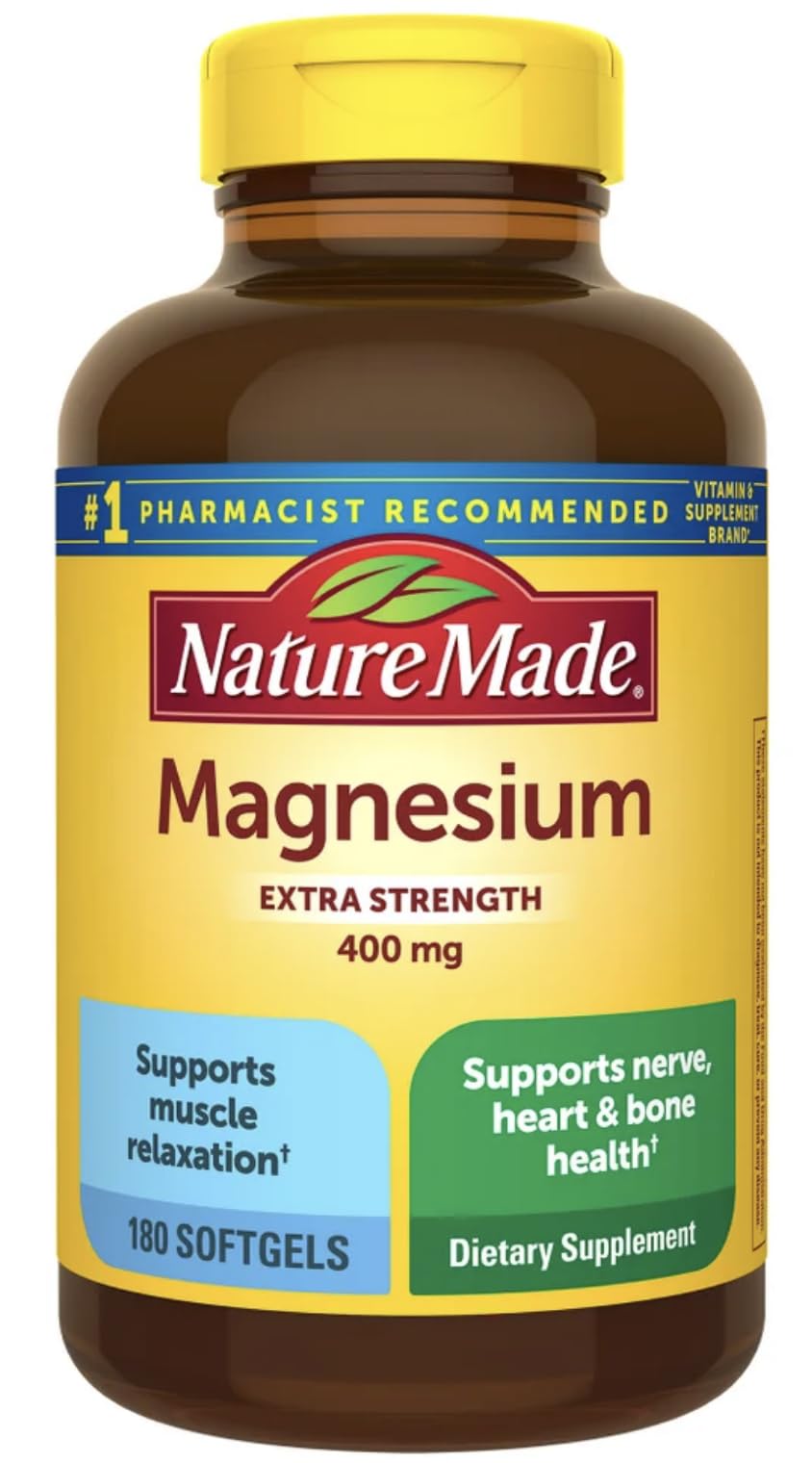 Nature Made Extra Strength Magnesium 400 mg Softgels, 180 Count