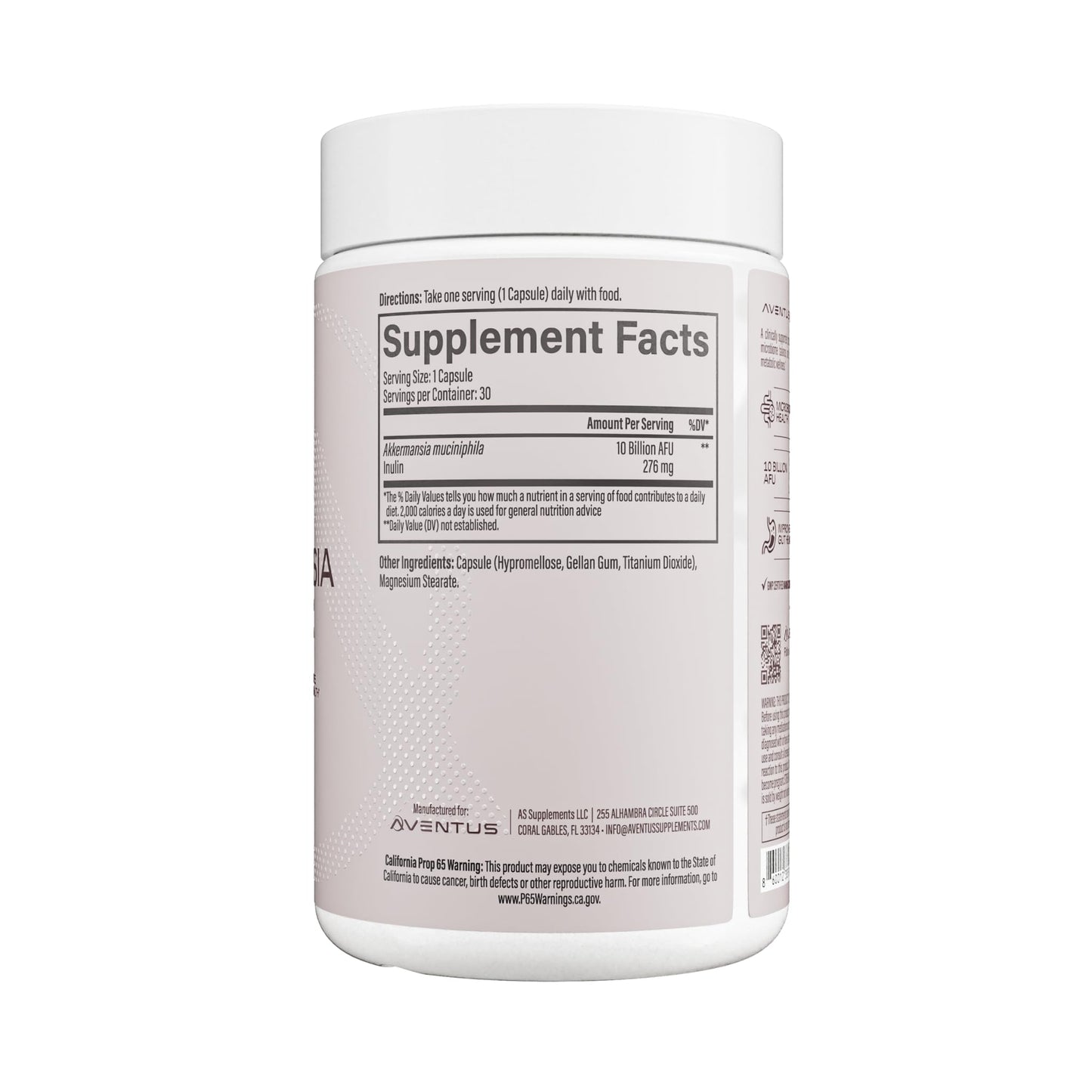 Aventus Women’s Daily Akkermansia + Prebiotic, 10 Billion AFU, 30 Capsules