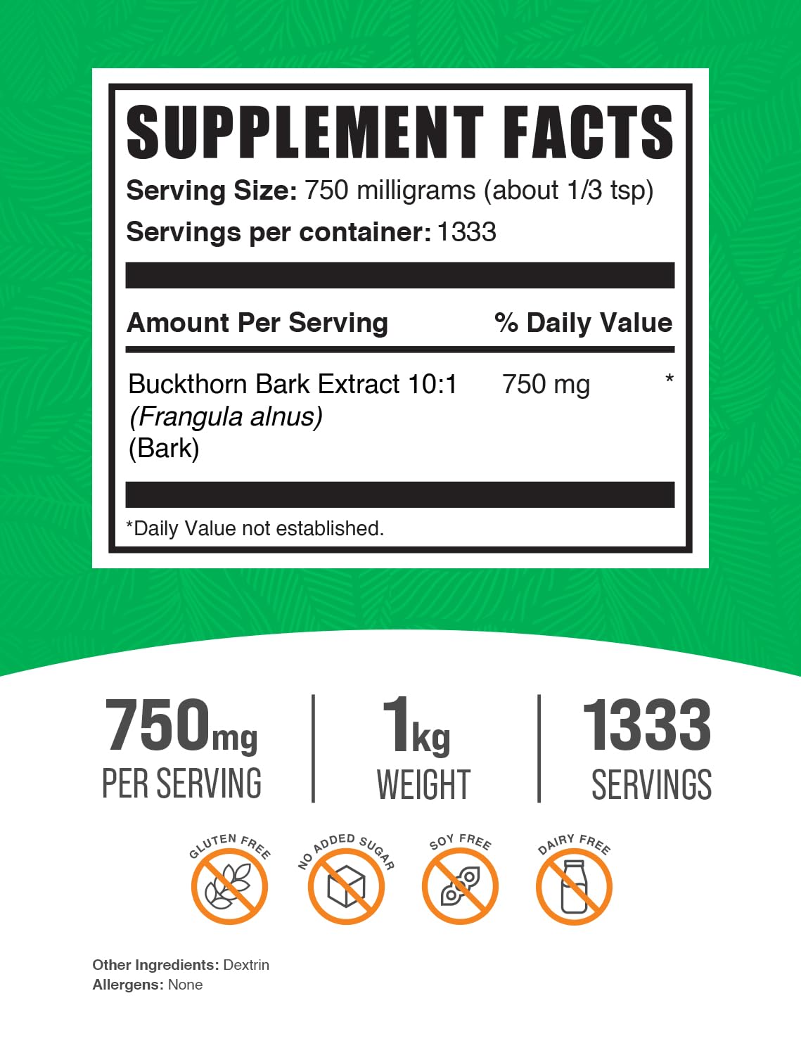 BulkSupplements Buckthorn Bark Extract Powder, 35.27 oz