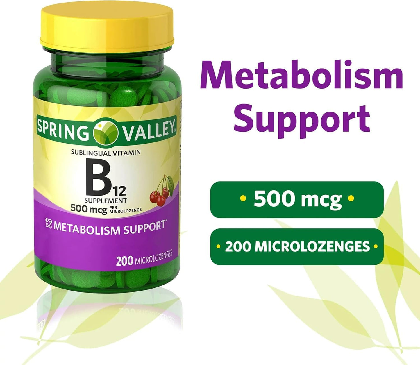 BASKETGOODS Sublingual B12 500 mcg Microlozenges 200 Count