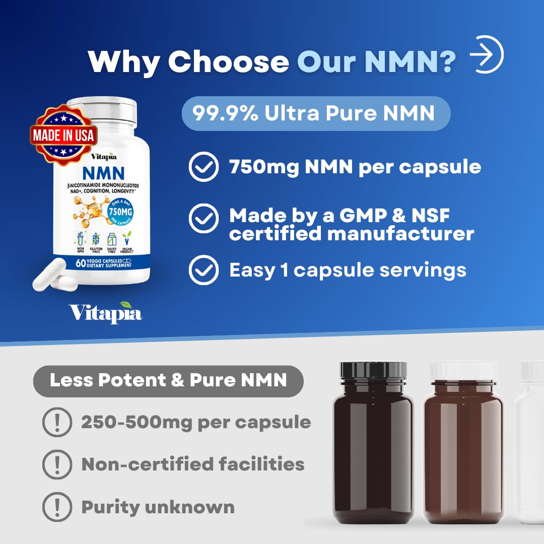Vitapia NMN 750mg Nicotinamide Mononucleotide Capsule - 60 Capsules