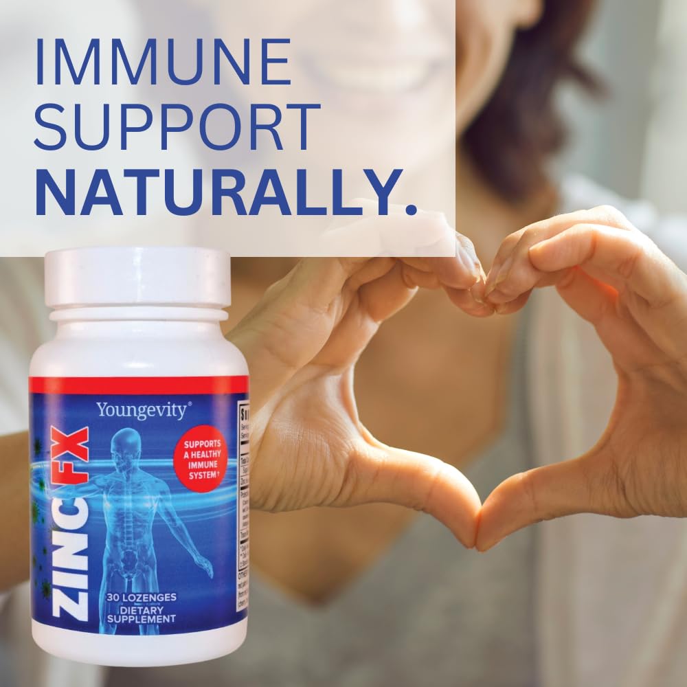 Youngevity Zinc Fx - Zinc + Trace Minerals + Elderberry + Astragalus - Immune Support Chewable - Highly Absorbable - Delicious Lozenges 120