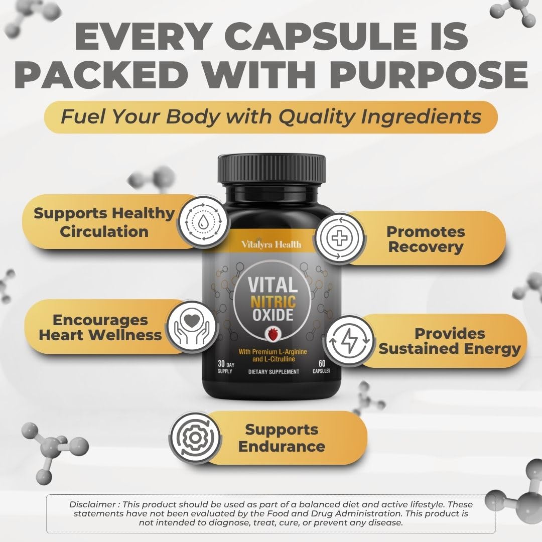 Vitalyra Health Nitric Oxide Supplements for Men Capsules 60