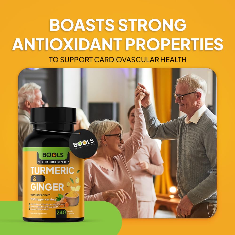 Bools Turmeric Curcumin Supplement with BioPerine & Ginger, 1950mg Capsule, 240 Capsules