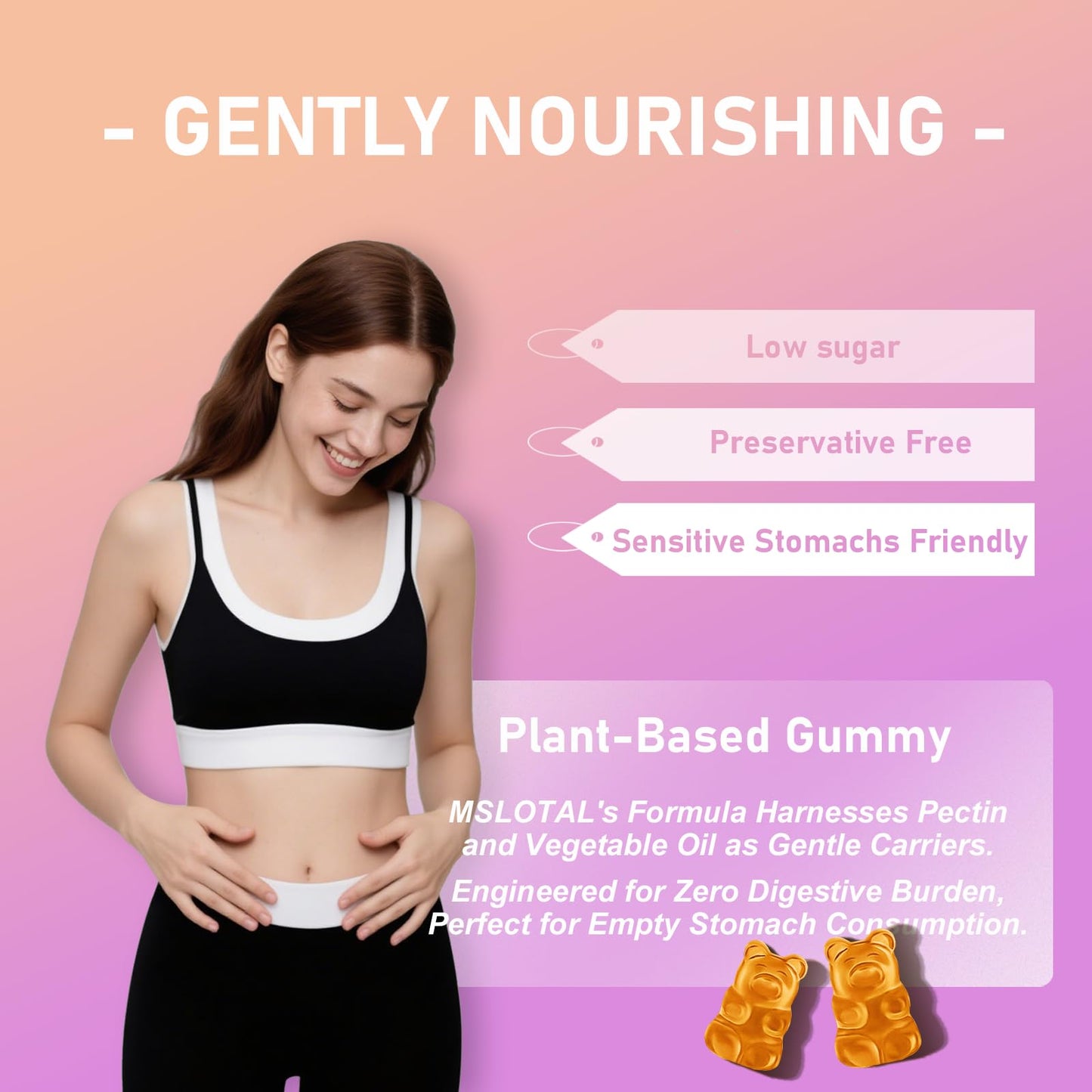MSLOTAL Calcium Citrate Gummies 1200mg with Vitamin D3, B6, B12, Magnesium and Zinc, 120 Gummies