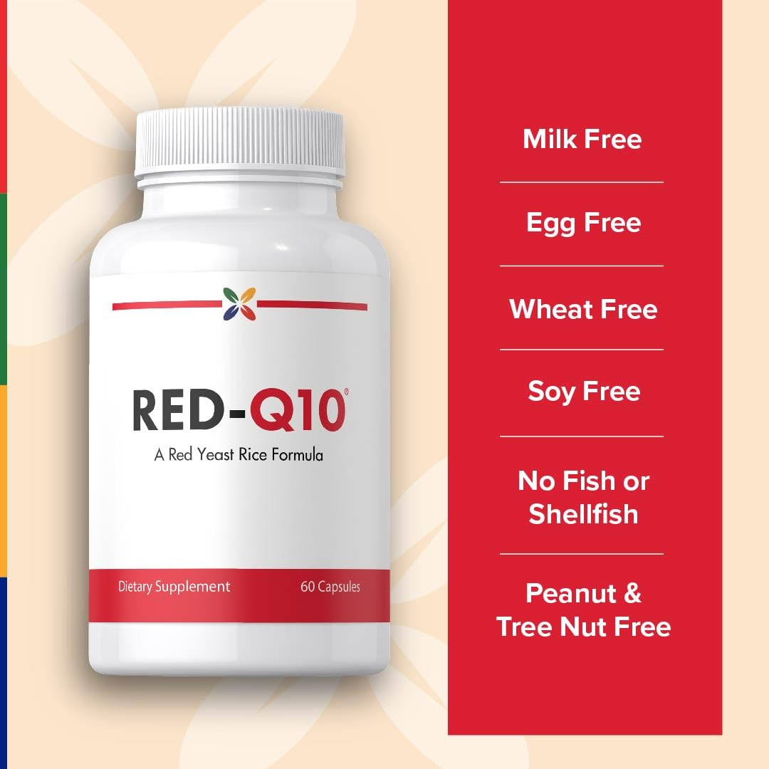 Stop Aging Now Red-Q10 CoQ10 Supplement with Red Yeast Rice & Alpha Lipoic Acid, 60 Capsules
