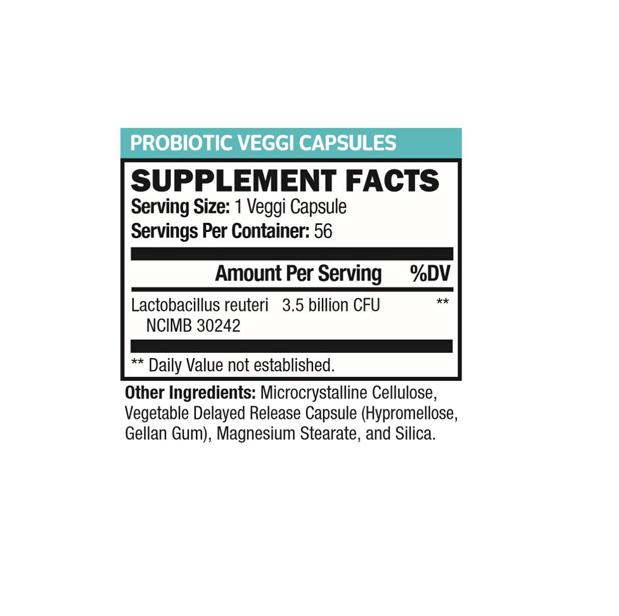 Microbiome Plus Gastrointestinal Probiotics L Reuteri NCIMB 30242 Capsule, 56 Count