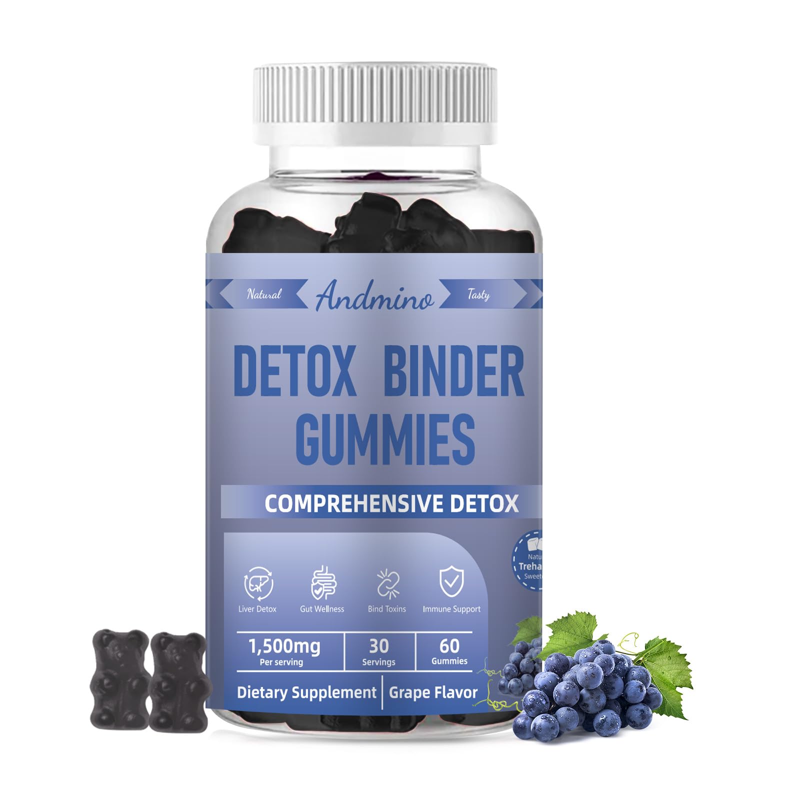 andmino 13-in-1 Detox Binder Gummies 60 Count