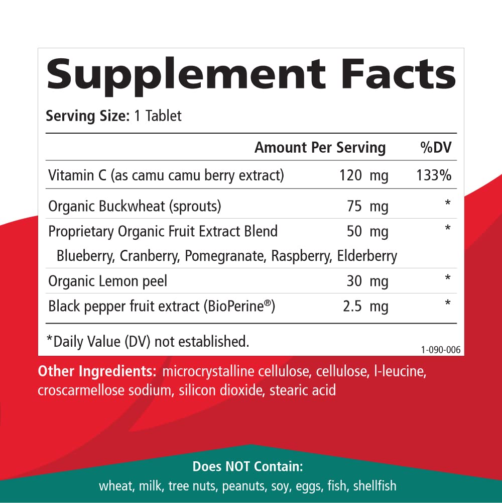 PURE ESSENCE LABS Whole-C Whole Food Vitamin C Tablet, 30 Tablets