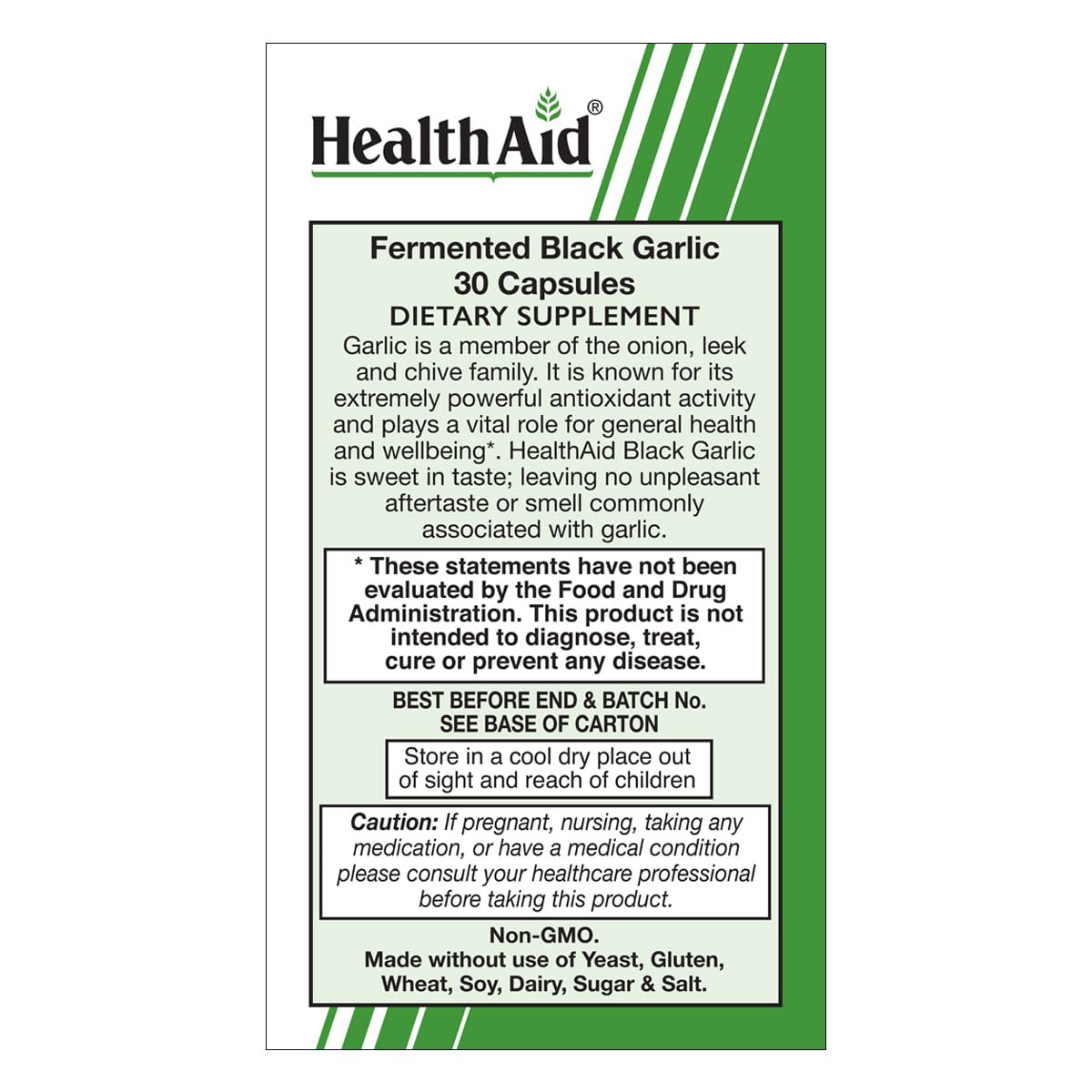 HealthAid Fermented Black Garlic Once-Daily Odorless Capsule, 30 Capsules