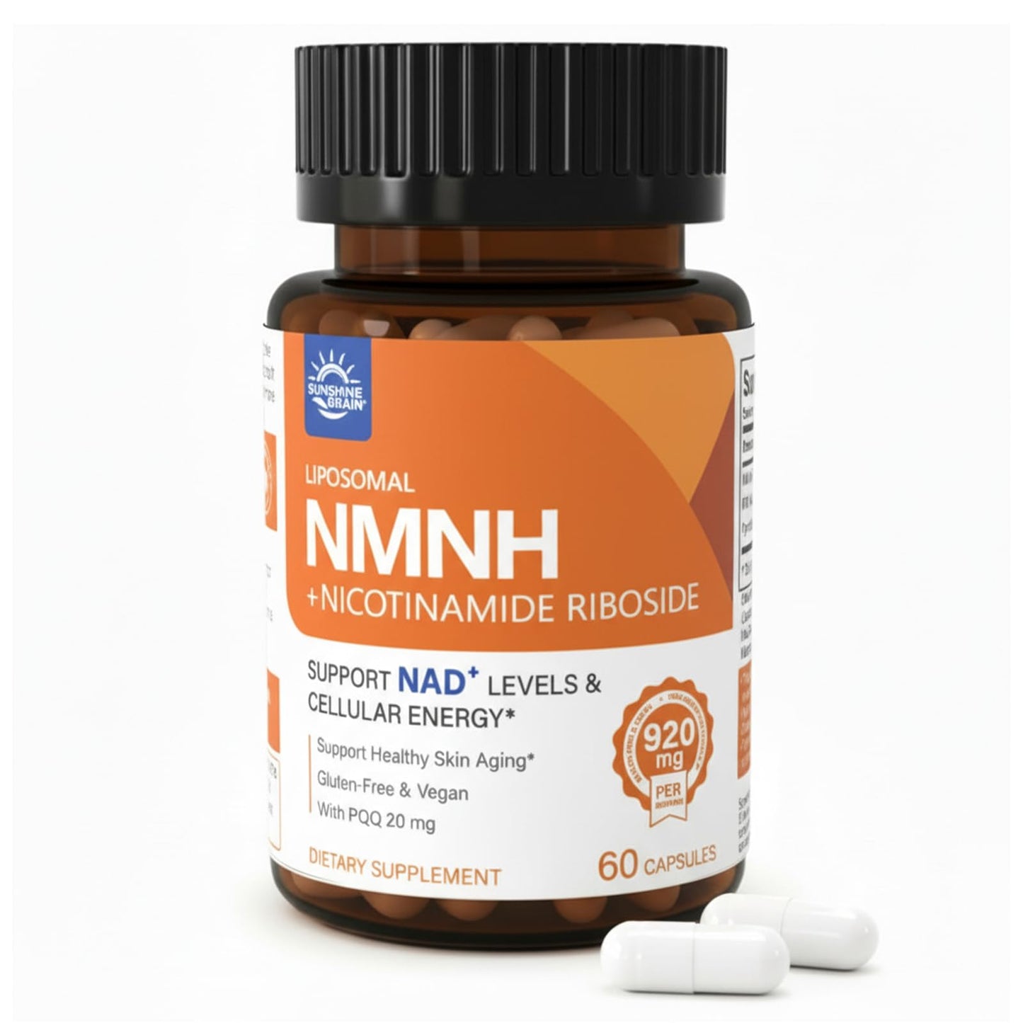 Sunshine & Rain Liposomal NMNH NR PQQ NAD⁺ Support Capsules, 180 Capsules