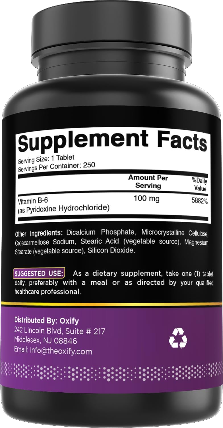 Oxify Vitamin B-6 100 mg Tablet, 240 Count