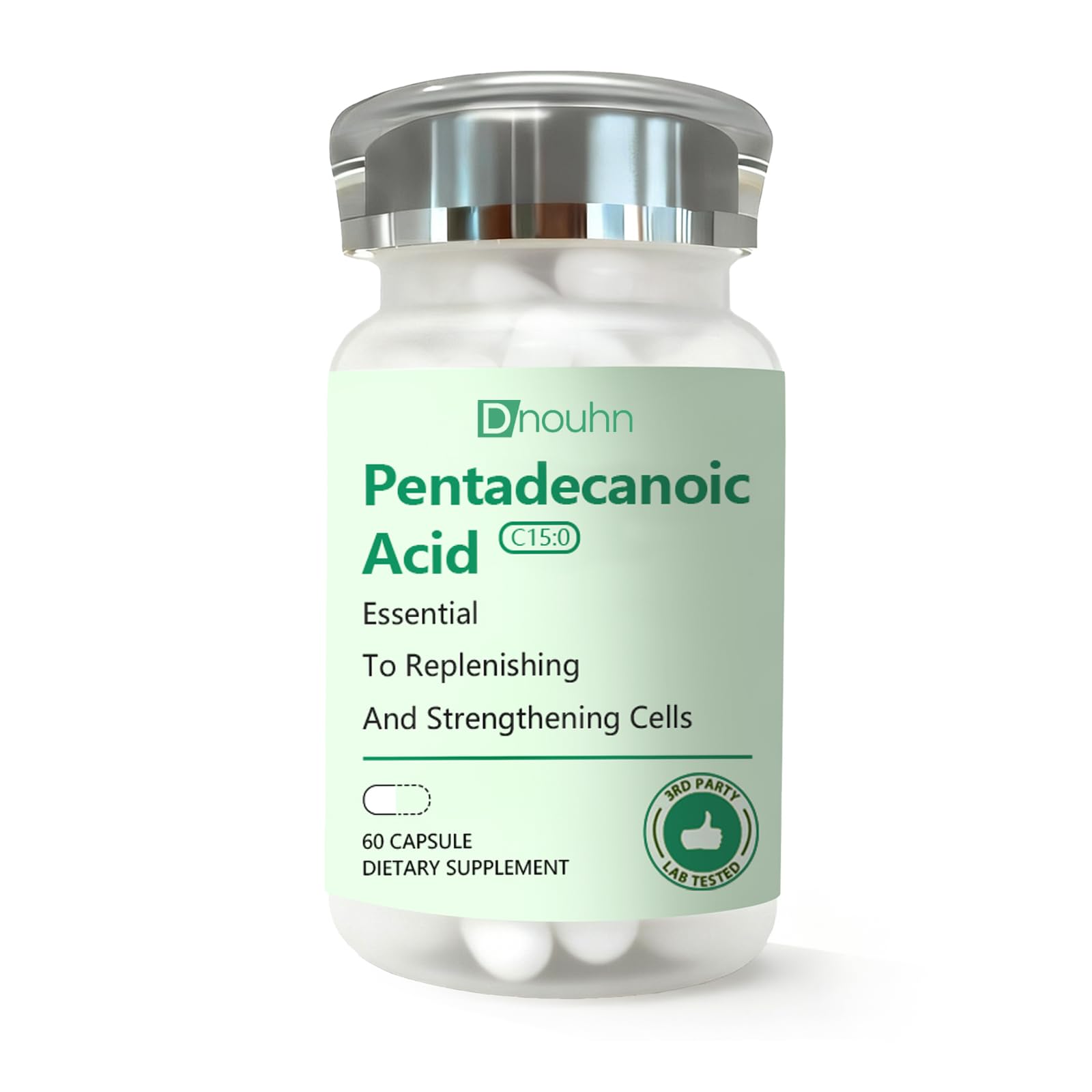 DNOUHN Pentadecanoic Acid C15:0 Supplements 300mg Sourced from High-Altitude Sheep Milk Capsules 60