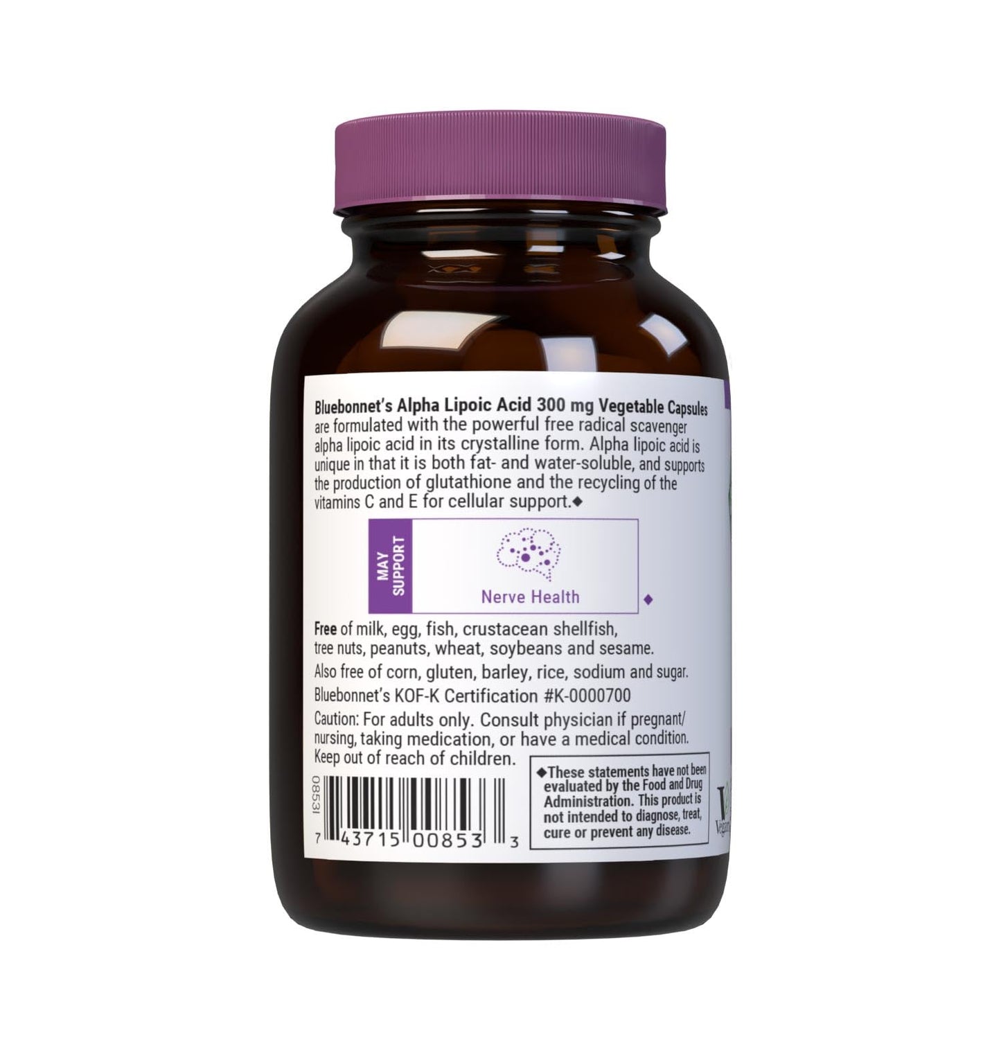 BlueBonnet Alpha Lipoic Acid 300 mg Capsule, 30 Count