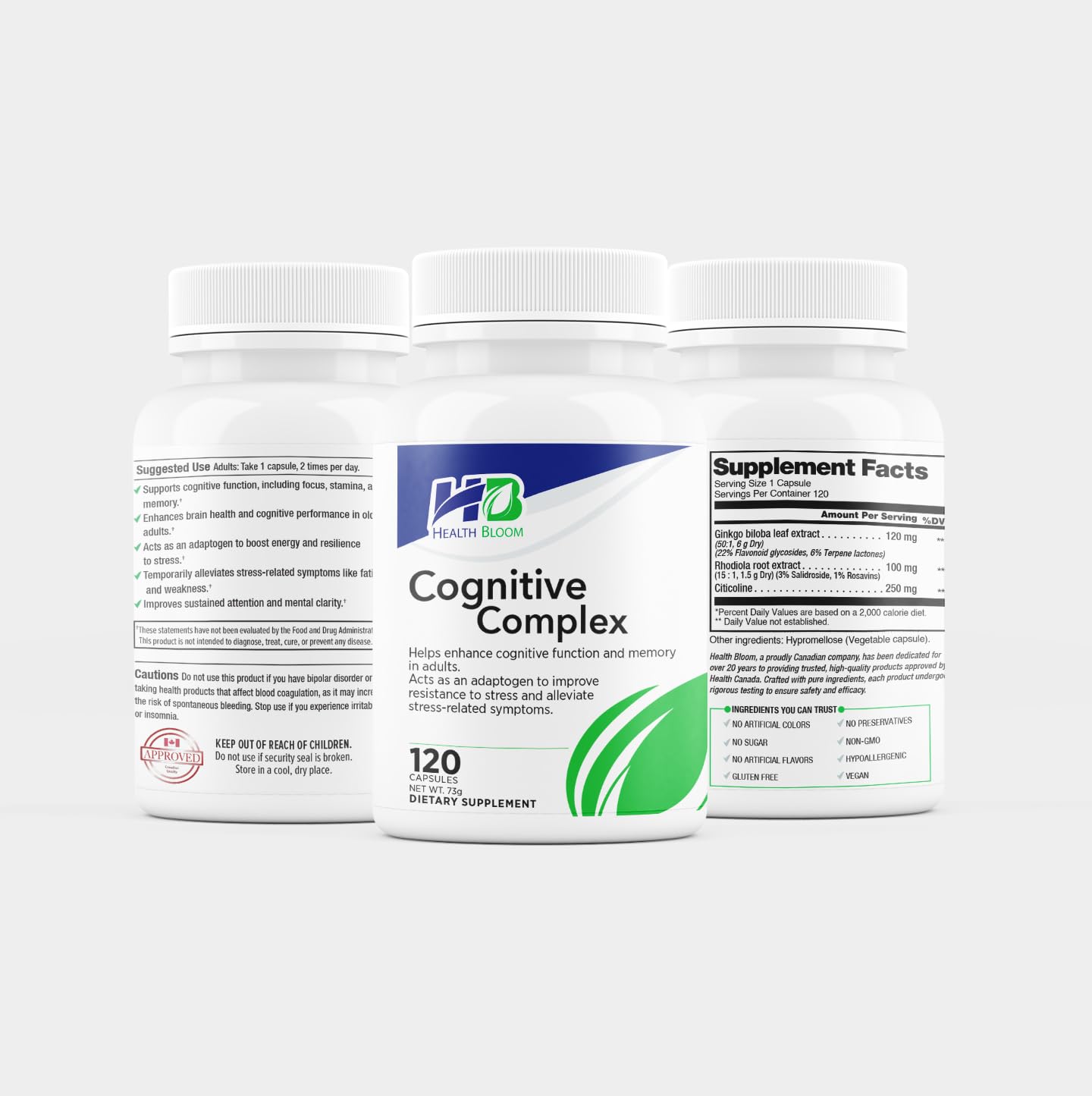 Health Bloom Inc. Cognitive Complex Capsule, 120 Count