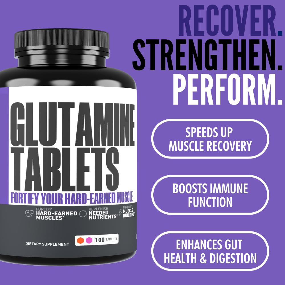 Crazy Muscle L-Glutamine 1000mg Tablets, 100 Count