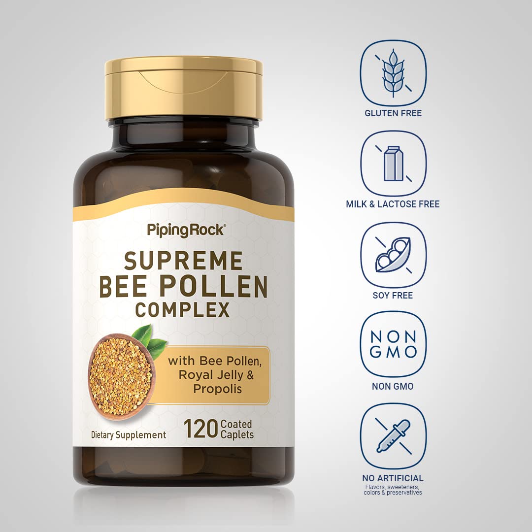 Piping Rock Bee Pollen with Royal Jelly and Propolis Caplets 120