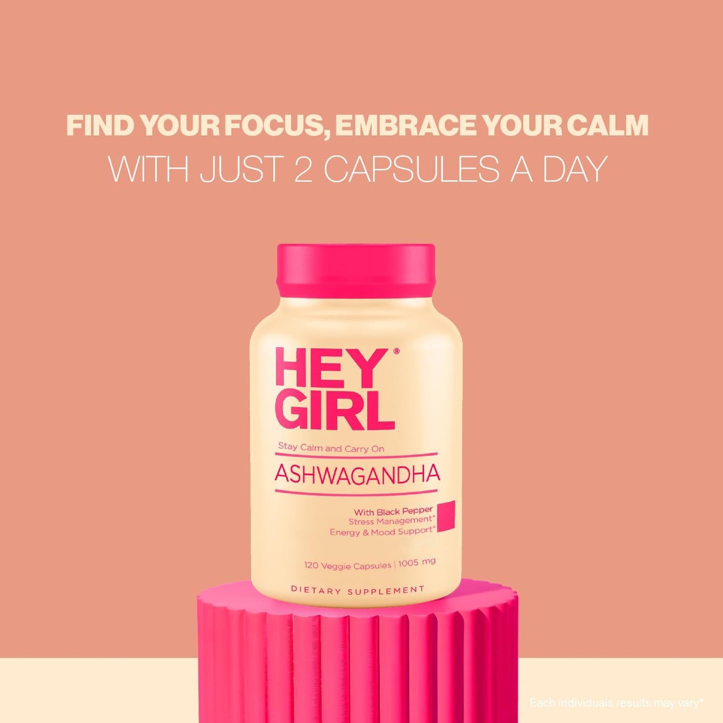 Hey Girl Nutrition Ashwagandha Capsules 1005mg, 120 Capsules