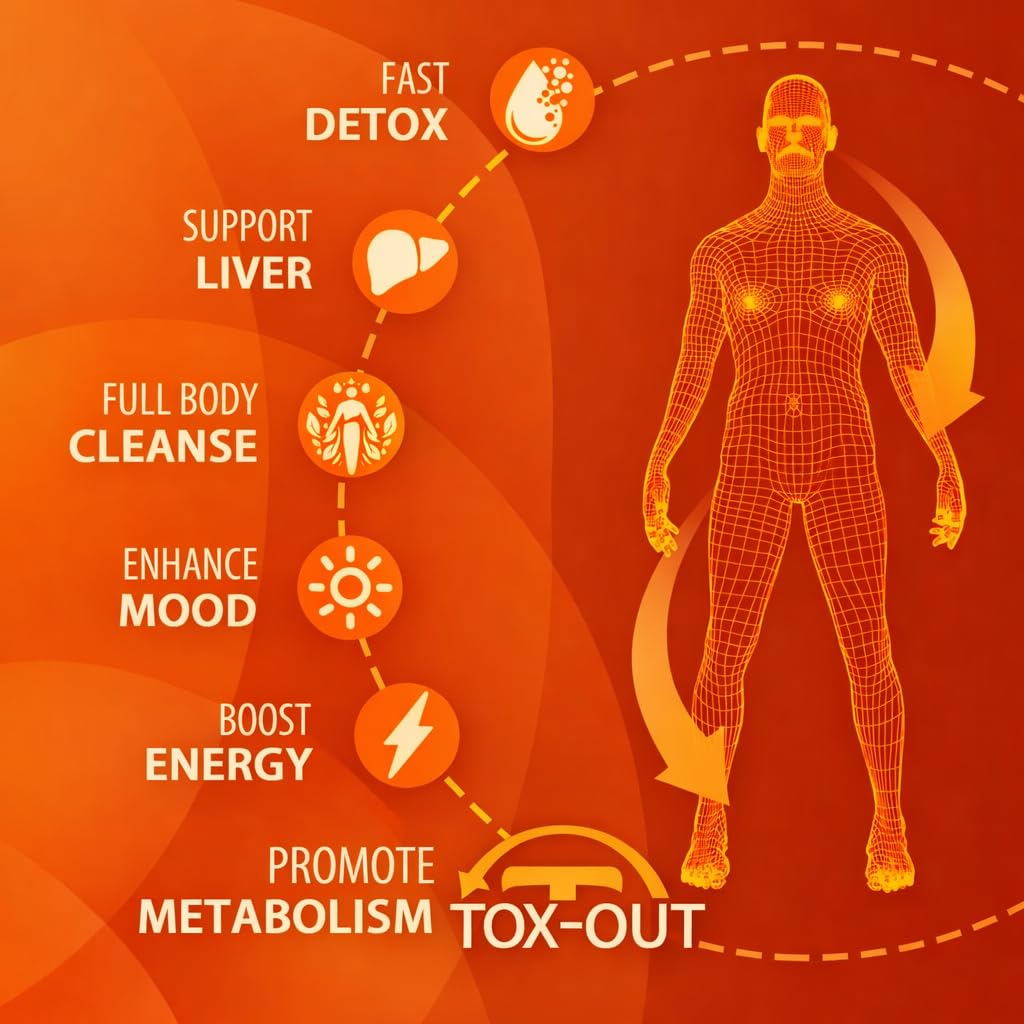 Tox Out 5 Day Herbal Detox Cleanse Kit – Full Body Flush Capsules, 30 Count