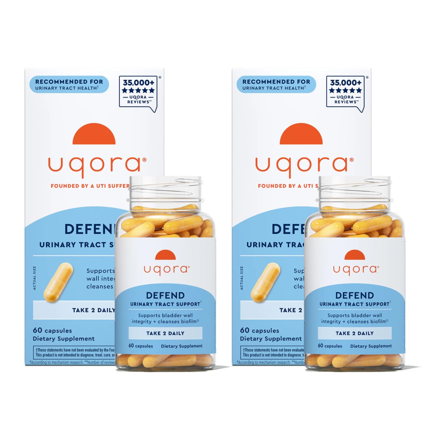 Uqora Defend Urinary Tract Health Supplement Capsule, 120 Capsules