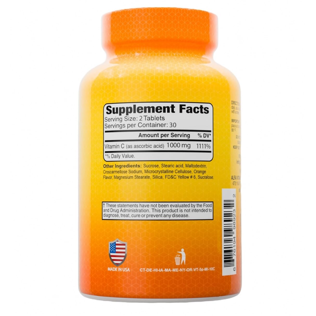 ALFA VITAMINS Vitamin C 1000mg Tablet 60 Count