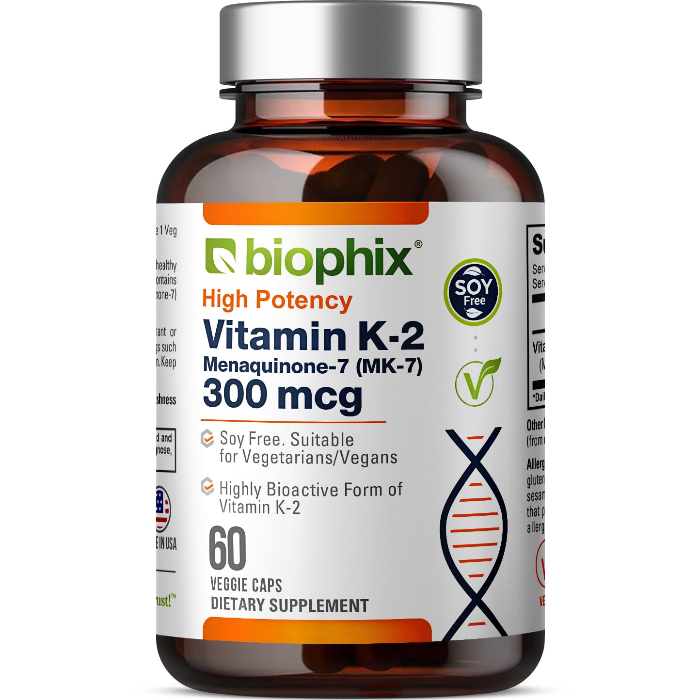 biophix Vitamin K2 MK-7 300mcg, 60 Capsules