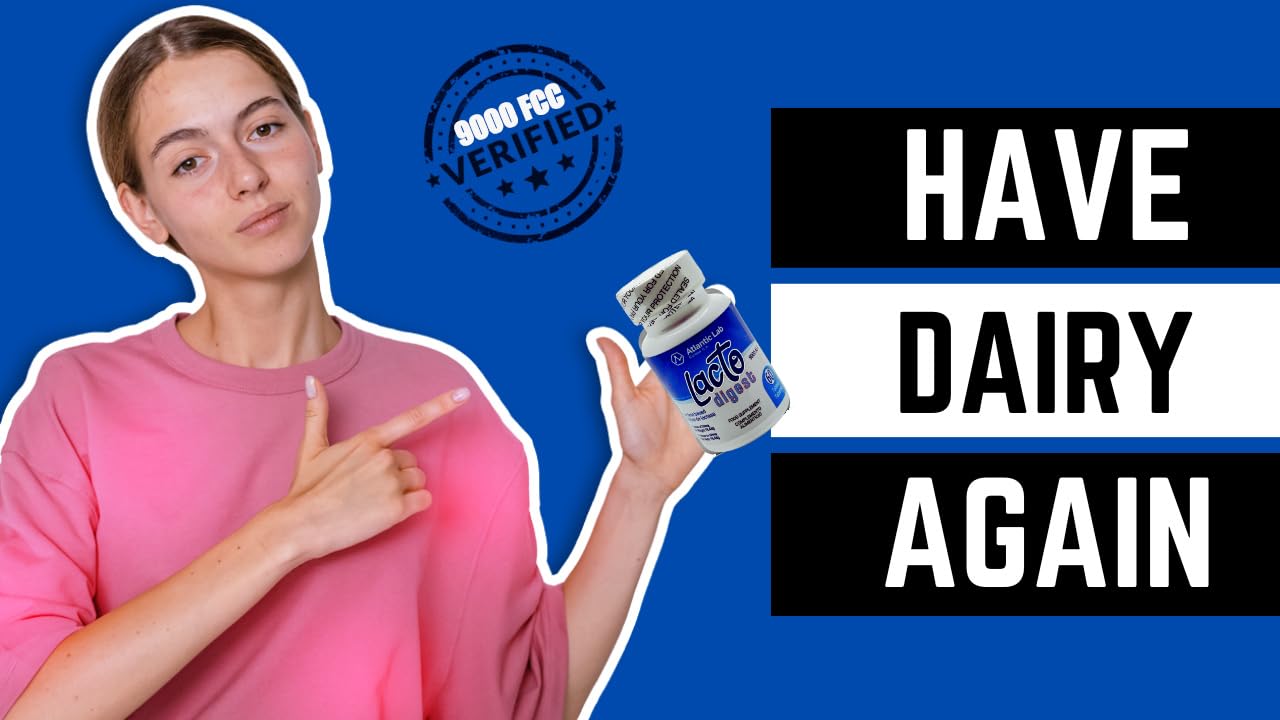Lactodigest LactoDigest Fast & Strong Natural Lactose Intolerance Relief, 9000 FCC Lactase Enzyme Caplets 60