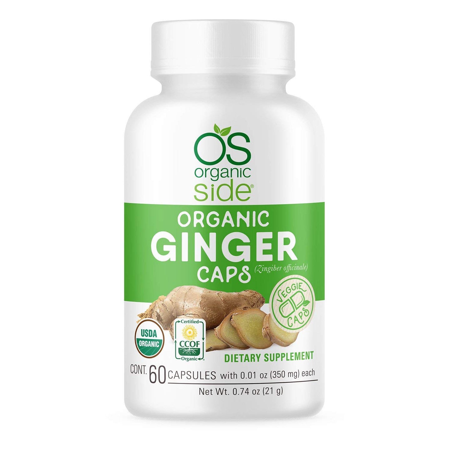 OS Organic Side Organic Ginger Capsules 60 Capsules