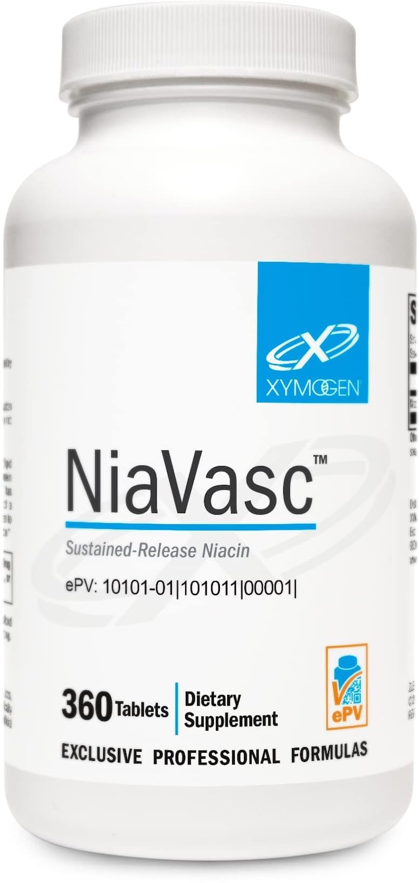 XYMOGEN NiaVasc Sustained-Release 500 mg Niacin, 360 Capsules