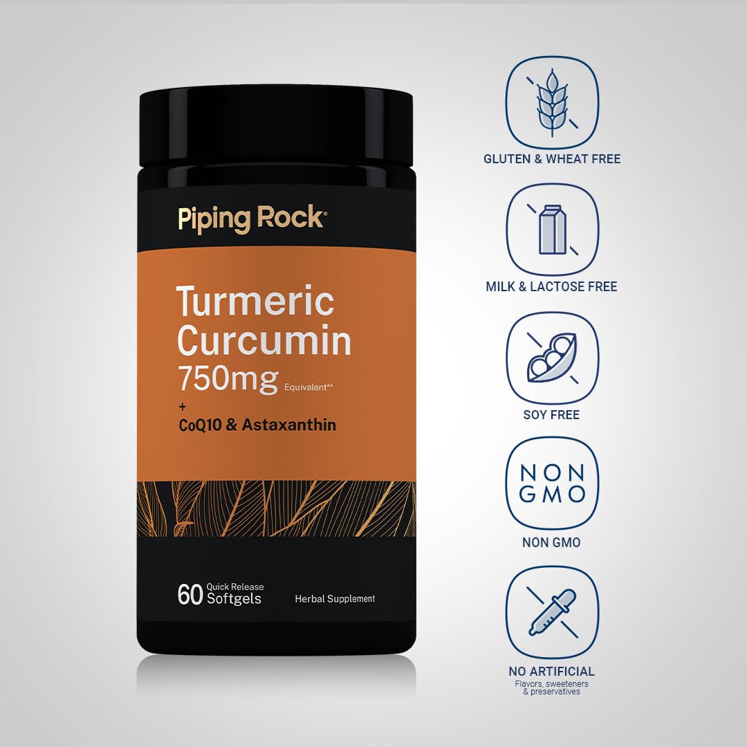 Piping Rock Turmeric Curcumin Supplement Softgel 60 Count