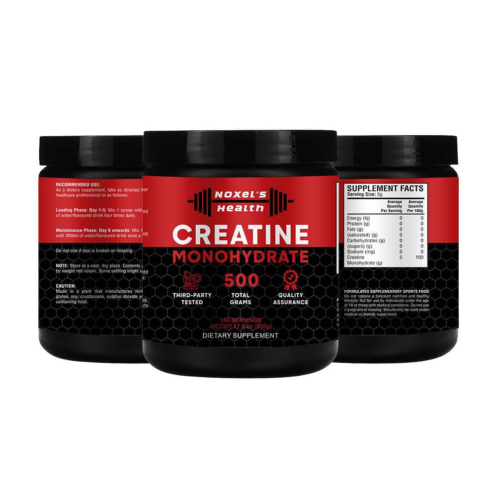 Noxel's Health Creatine Monohydrate Powder, 17.6 oz