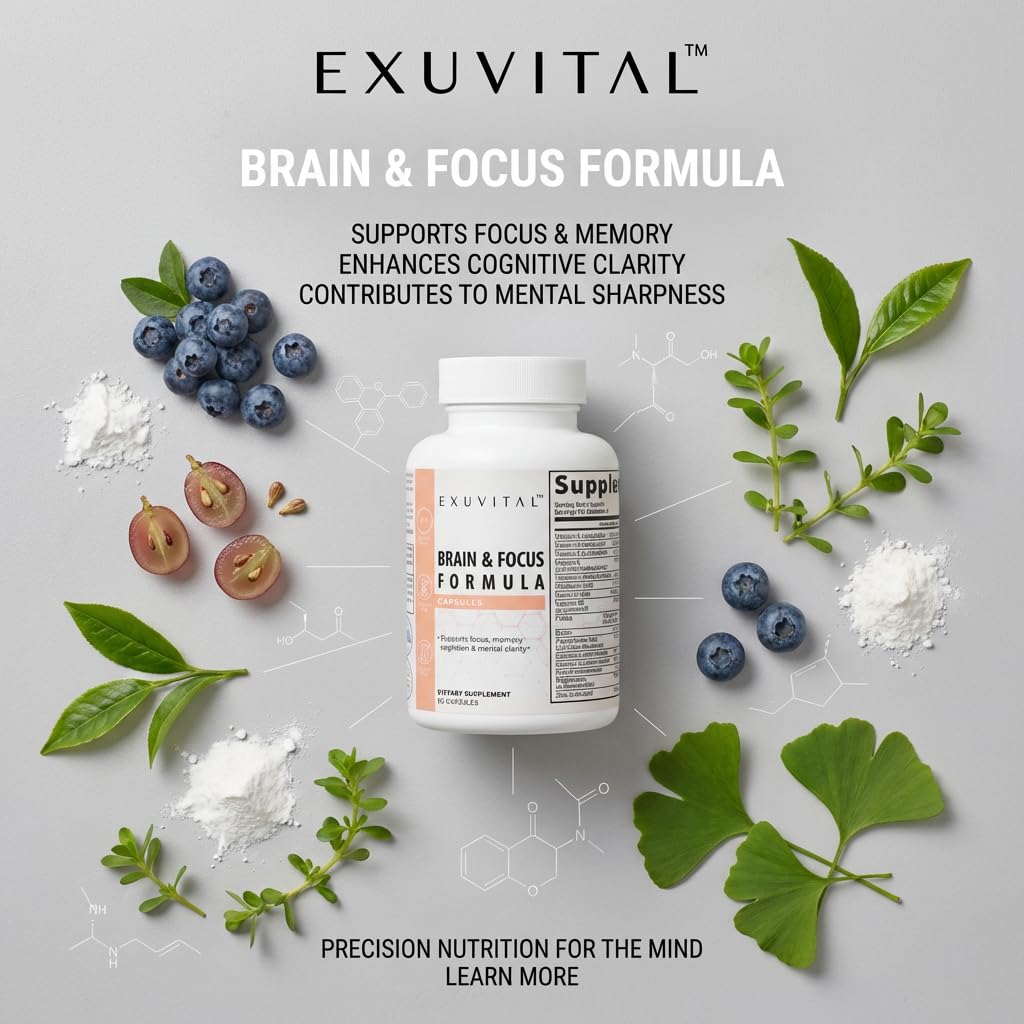 EXUVITAL Brain & Focus Formula Capsules 60 Count