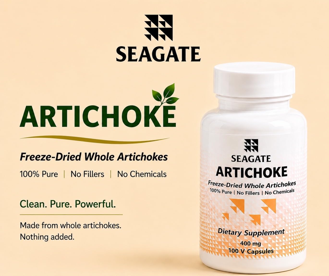 Seagate Products Artichoke 400 mg Capsules 100 Count