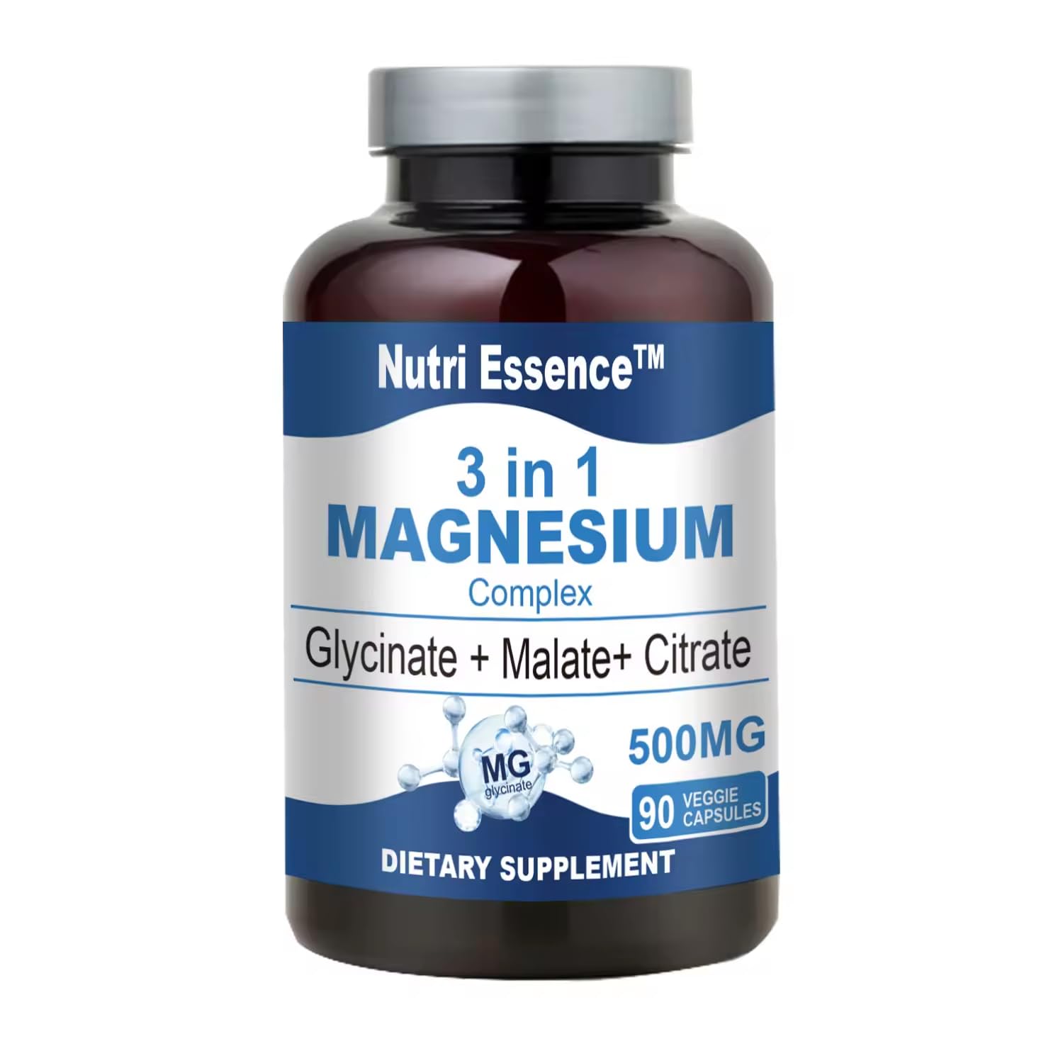 Nutri Essence Magnesium Glycinate+Citrate+Malate 500mg Capsule, 1 Count